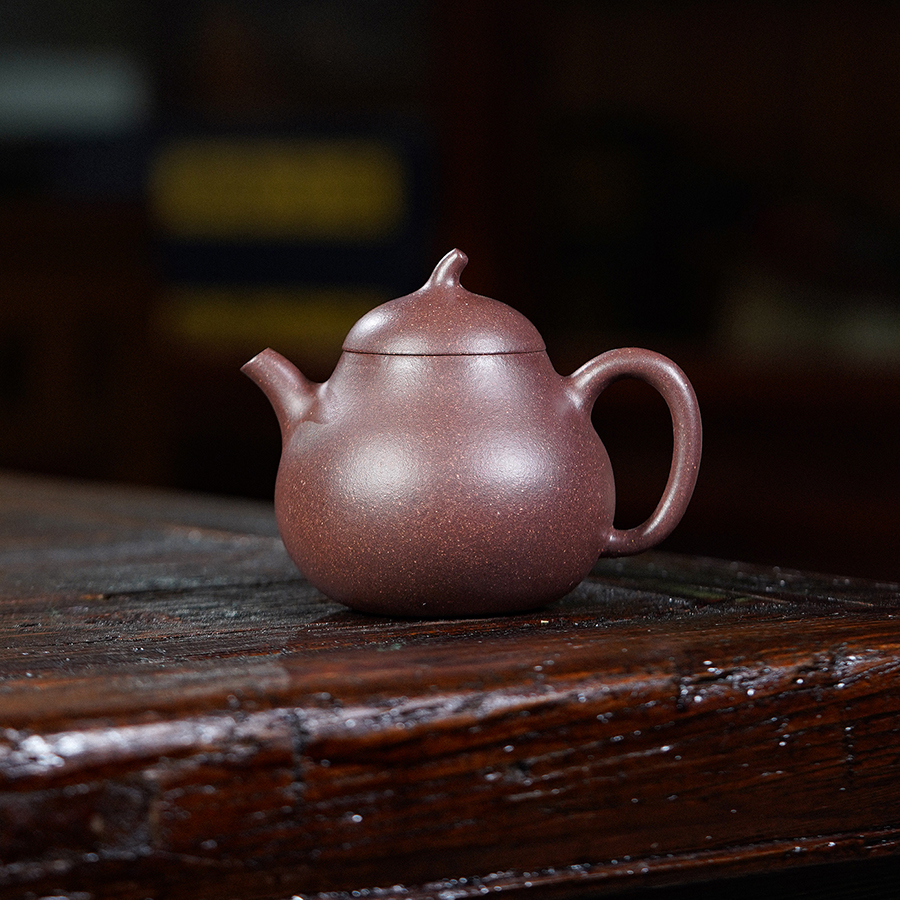 小茄瓜120cc/紫玉金砂正宗宜兴纯手工原矿紫砂壶0664泡茶壶