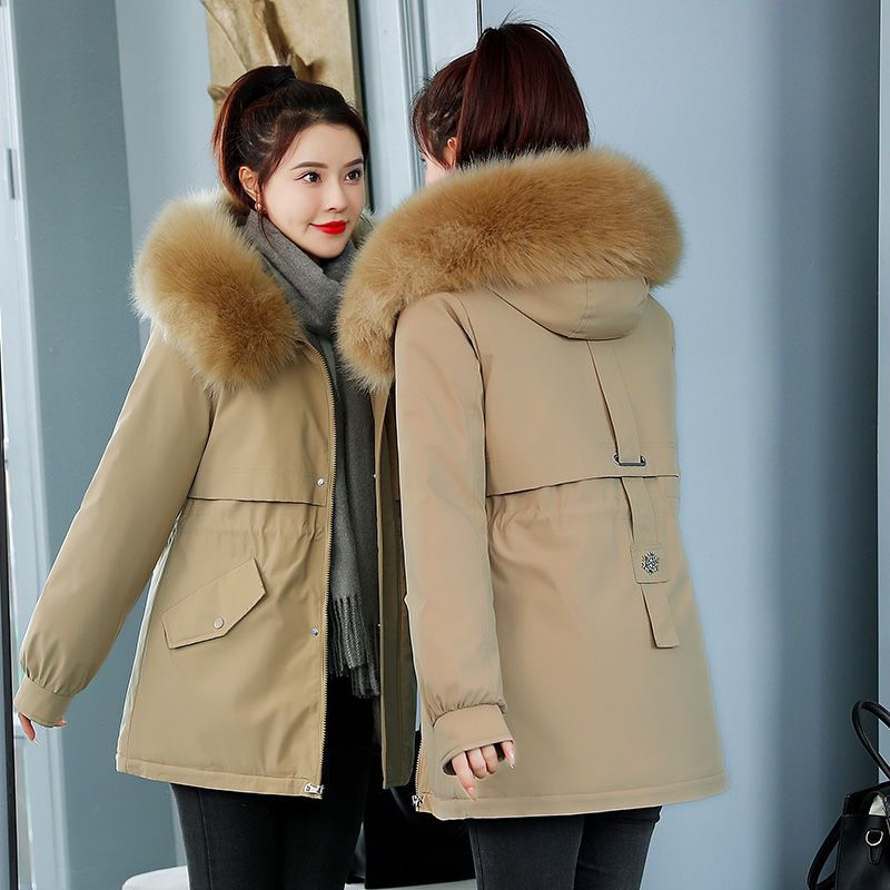 波斯登加绒加厚派克服外套女短款2023年冬季新款女士羽绒羽绒衣羽