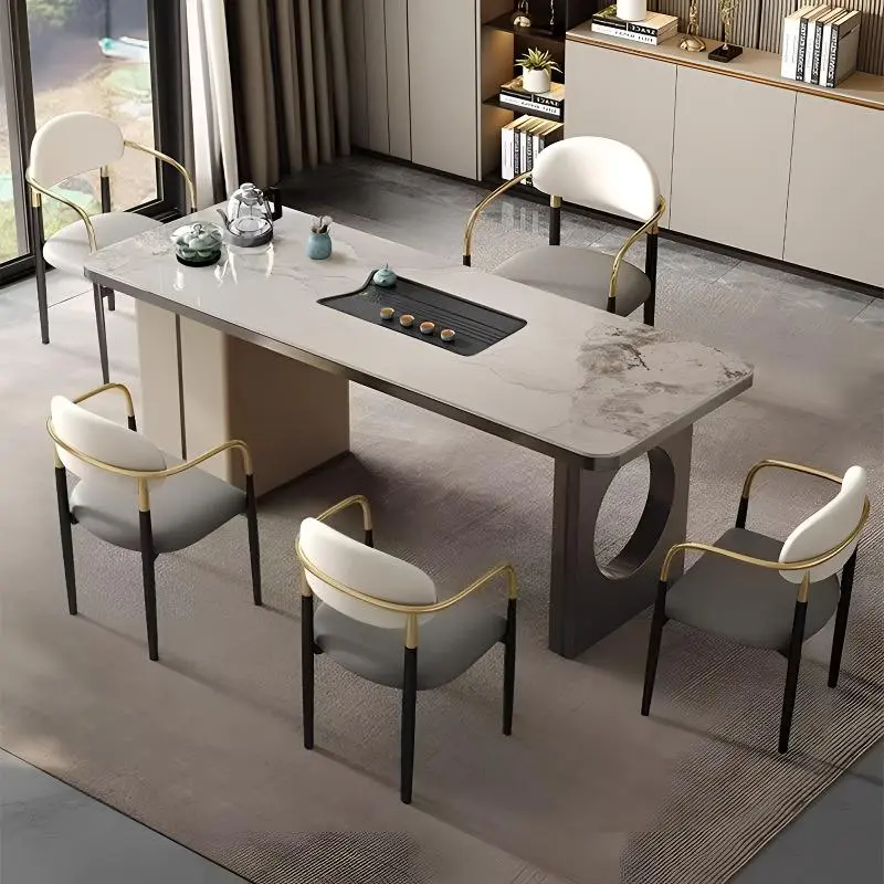 岩板茶桌轻奢现代高级感茶台现代简约办公室家用茶室泡茶功夫茶几