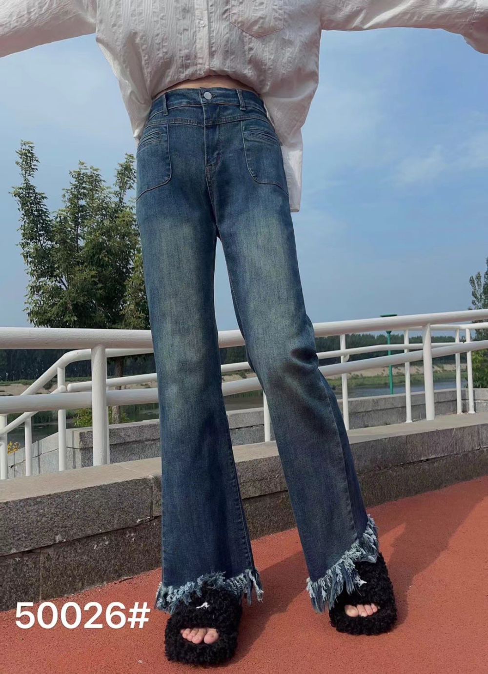 胖妹妹加大码女装牛仔外套套装