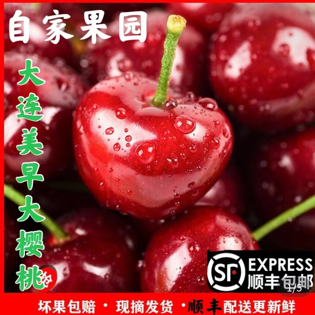 （果王）美早大樱桃18g以上6J以上2.3.5斤装新鲜空运 内附果径卡