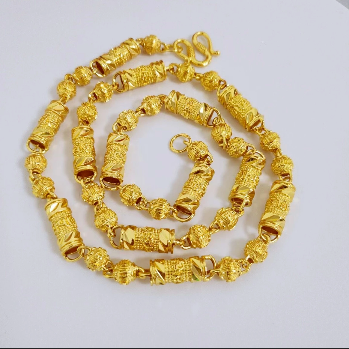 合金项链 {抖音好物}2024新款六字真言项链金色男款霸气时尚素款