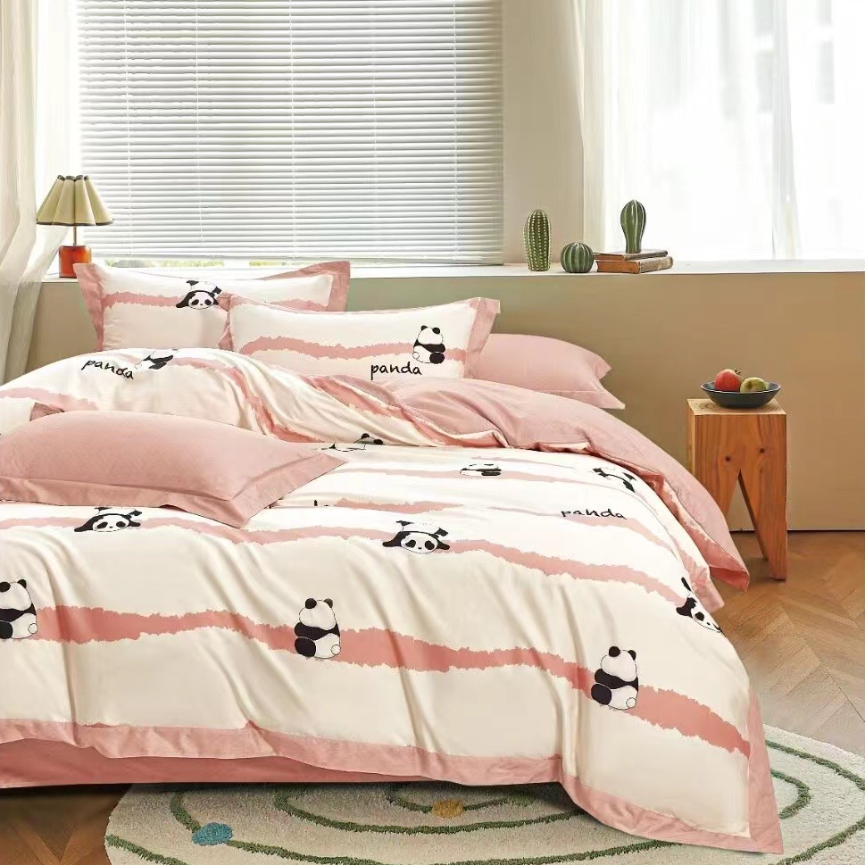 实体款！纯棉全棉工艺简约可爱床品印花小卡扣系列四件套套件