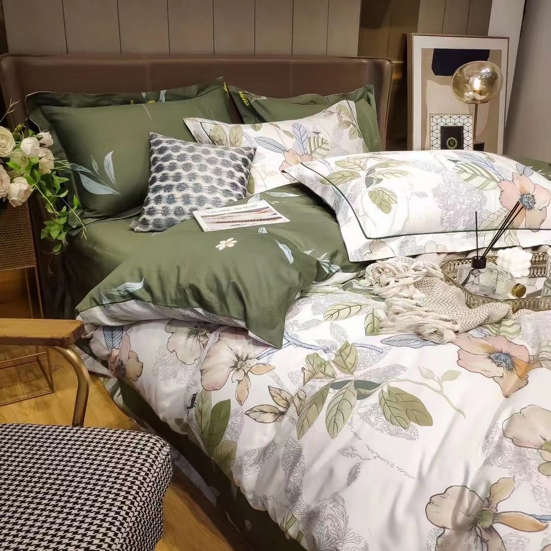 实体款！百款柔棉活性印染加密13376全棉纯棉四件套床品印花轻奢
