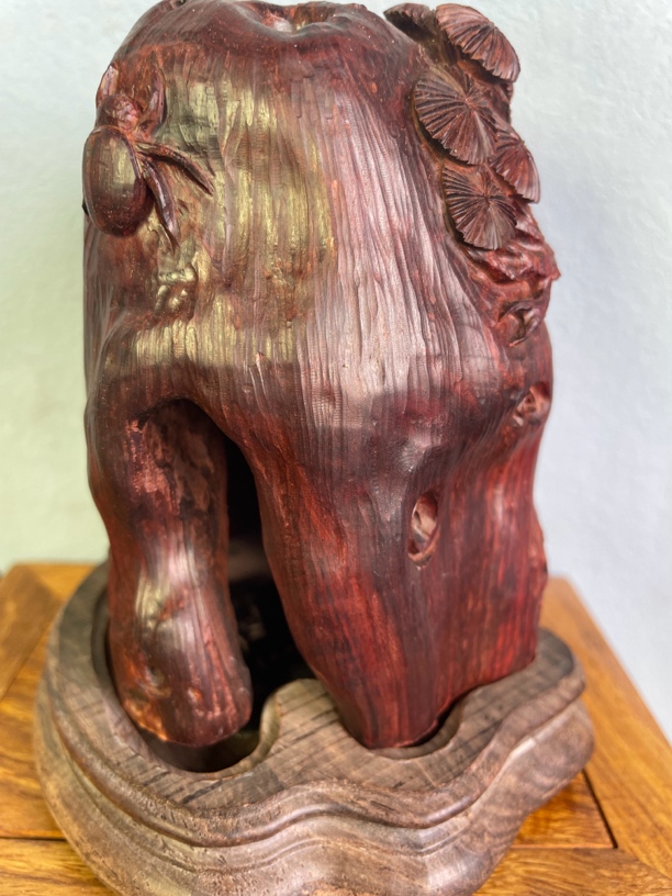 印度小叶紫檀香炉，随形设计的手工雕刻