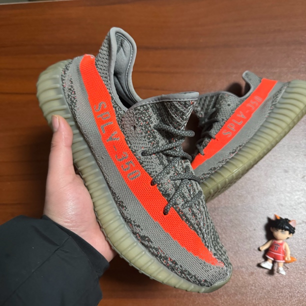 95新 adidas/阿迪达斯 椰子350v2灰橙/44码/男鞋低帮