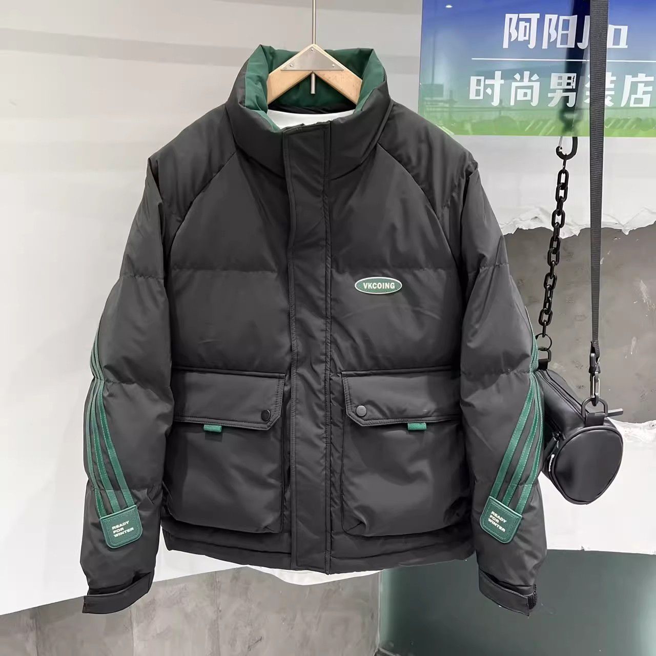 波司澄潮牌冬季羽绒服男士2023年新款冬装保暖防寒外套短款立领男