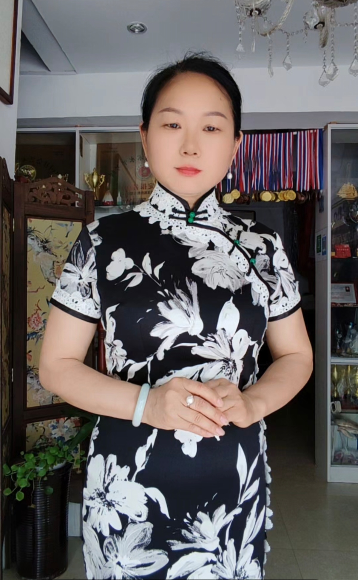 旗袍经典修身中长款复古（本产品不支持退货换货）