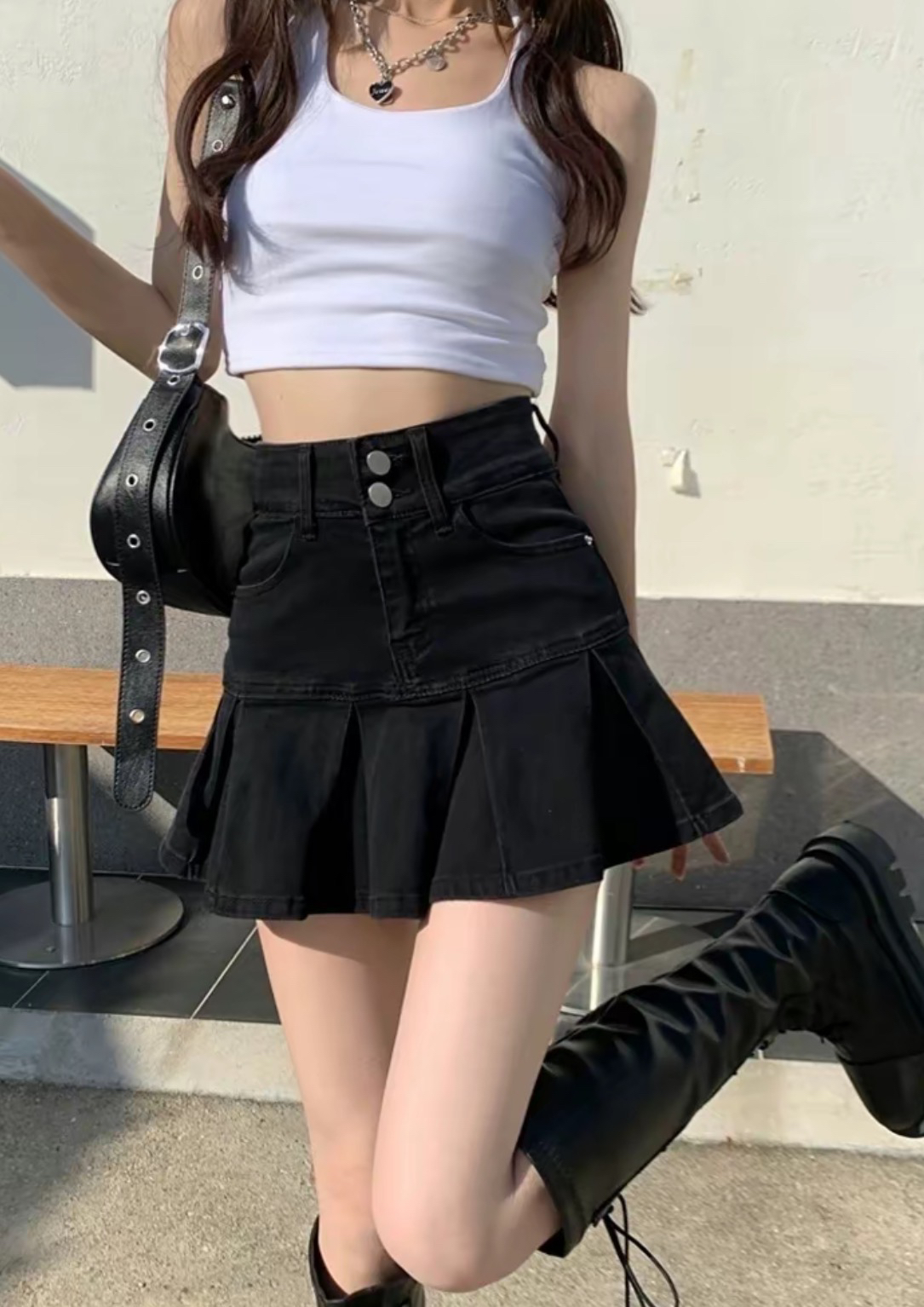 新款百搭牛仔垂感牛仔裤复古宽松时尚设计