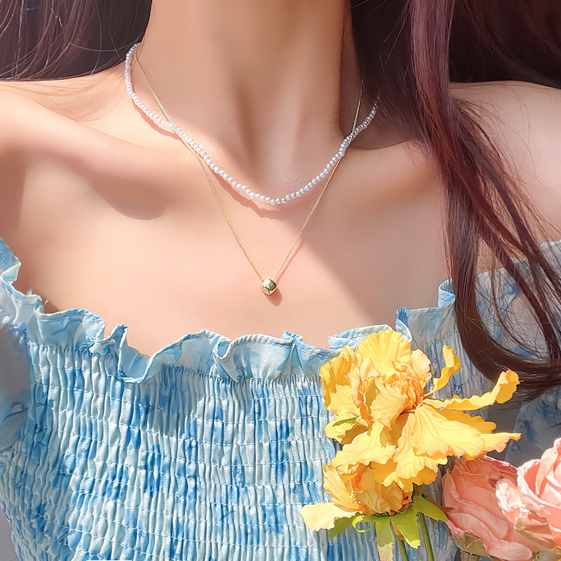 双层叠戴珠珠项链 仙女必备