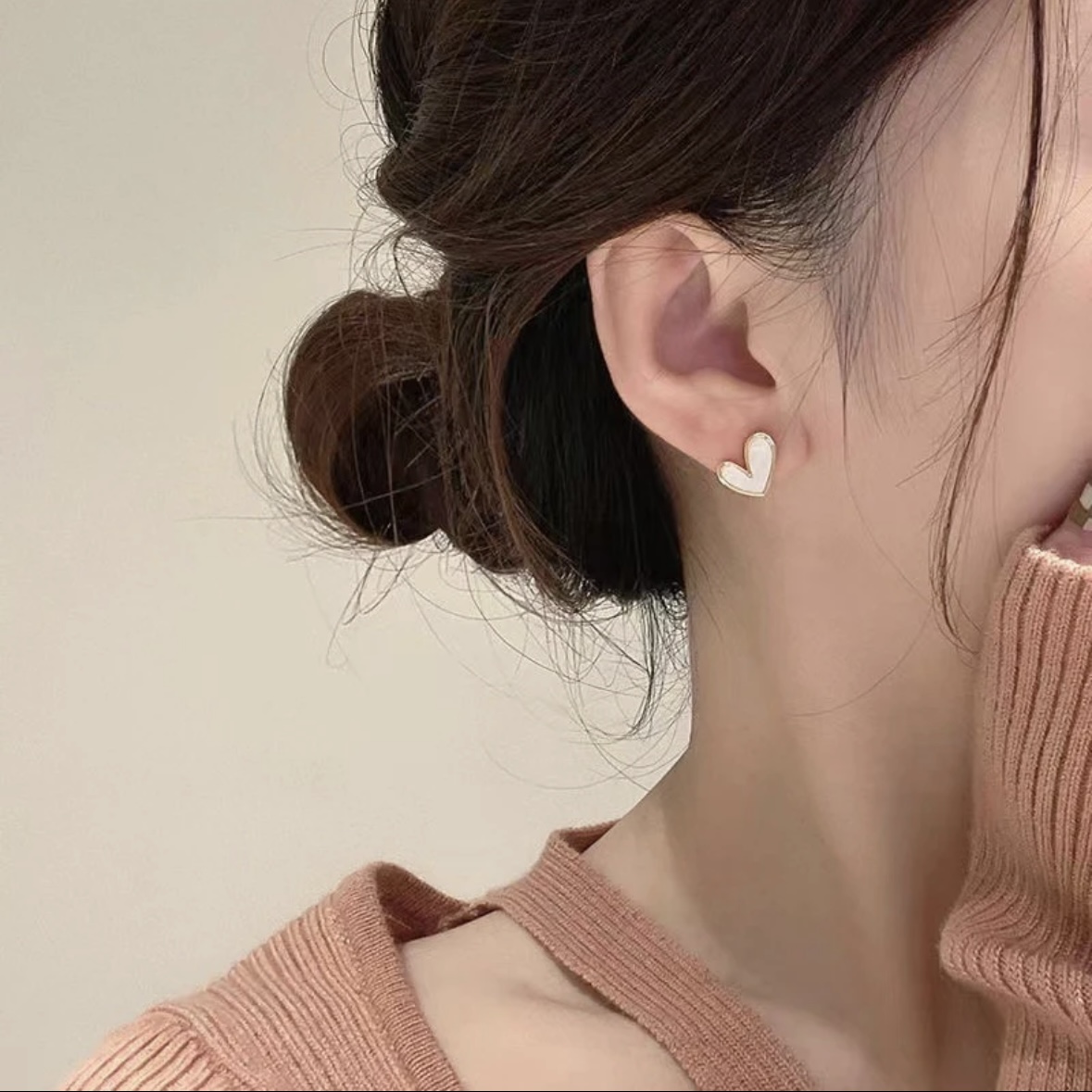 爱心耳钉