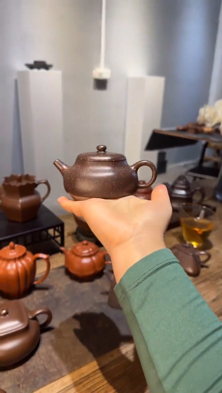 【闪购商品】紫砂茶壶六方静乐 紫泥铺砂 180c