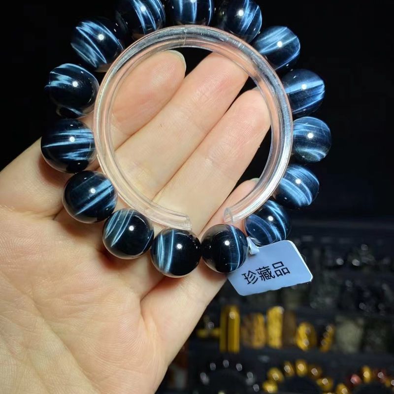 天然闪电纹蓝虎眼石木变石手串时尚个性男女情侣朋友送礼礼物
