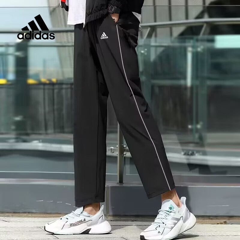 Adidas阿迪达斯休闲裤男裤春秋季新款透气宽松运动裤直筒裤长裤子