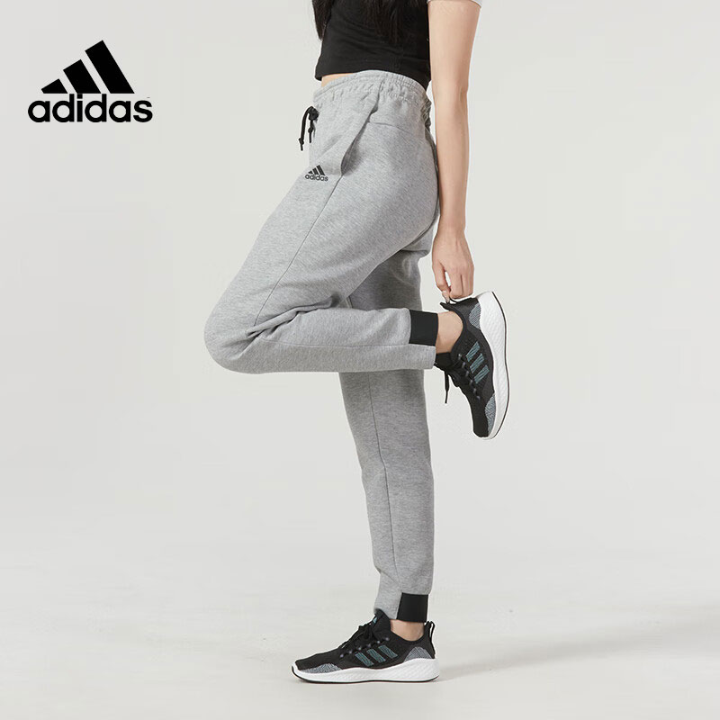 Adidas阿迪达斯女裤秋冬新款运动裤跑步裤健身休闲裤毛圈保暖长裤