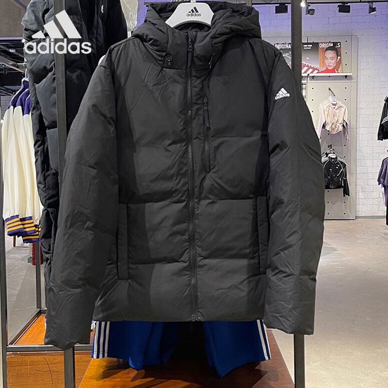 Adidas阿迪达斯男装羽绒外套冬季新款保暖连帽夹克保暖运动羽绒服