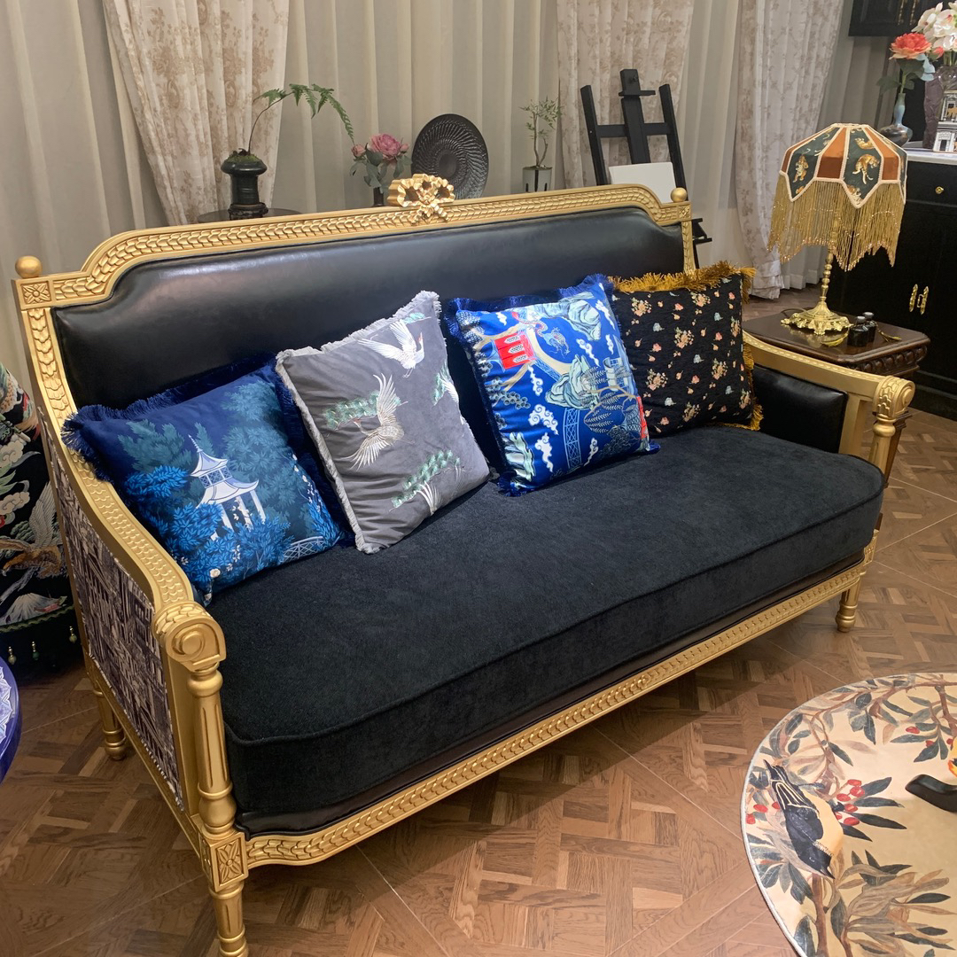 赤橙冰蓝｜原创设计/200*80*118/建筑复兴系列美式法式沙发