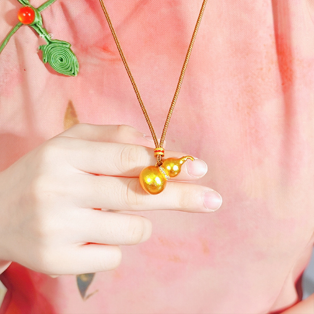 铜合金珐琅吊坠  西妃名品 古法葫芦吊坠diy项链气质百搭复古风