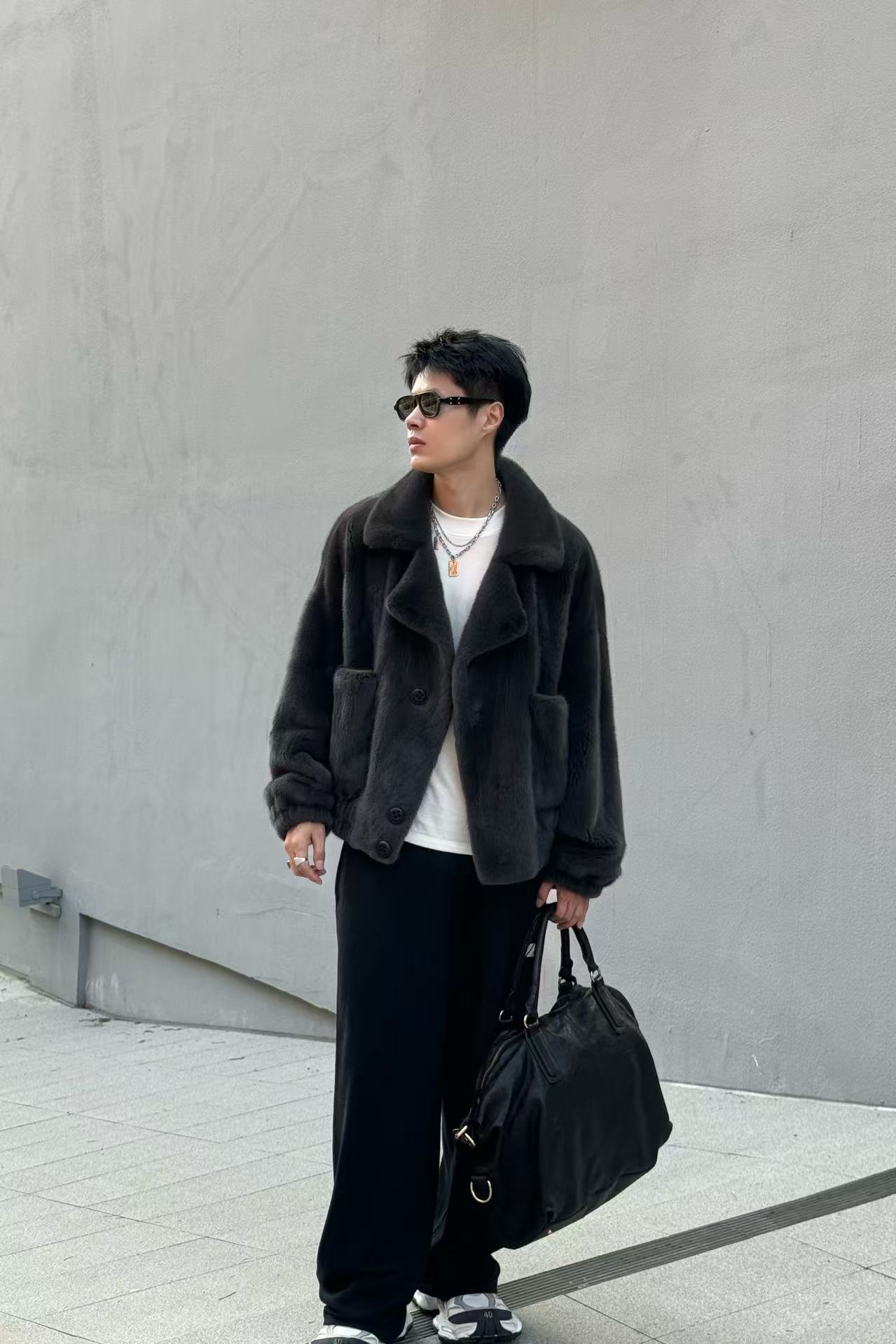 晴天丨进口丹麦紫金短二伦敦街头美拉德色系水貂外套男女同款