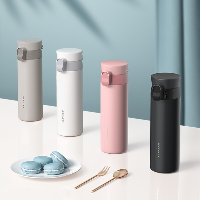 乐扣乐扣保温杯便携316旋转盖憧憬带茶漏不掉漆防滑垫高颜值水杯