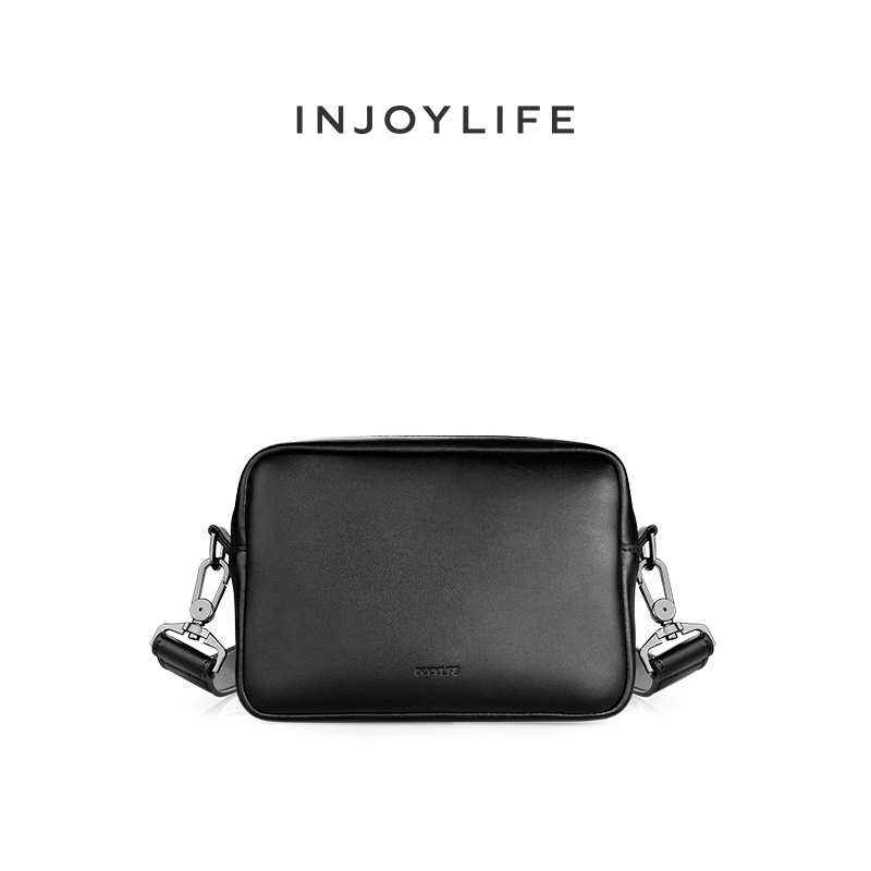 INJOYLIFE男生包包单肩真皮挎包男潮牌港风斜挎包复古小包休闲包