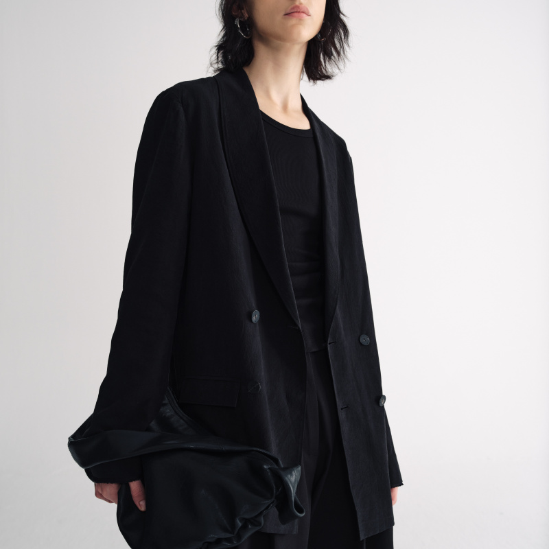 【福利】INJOYLIFE莱赛尔西装极简高级感宽松黑色外套