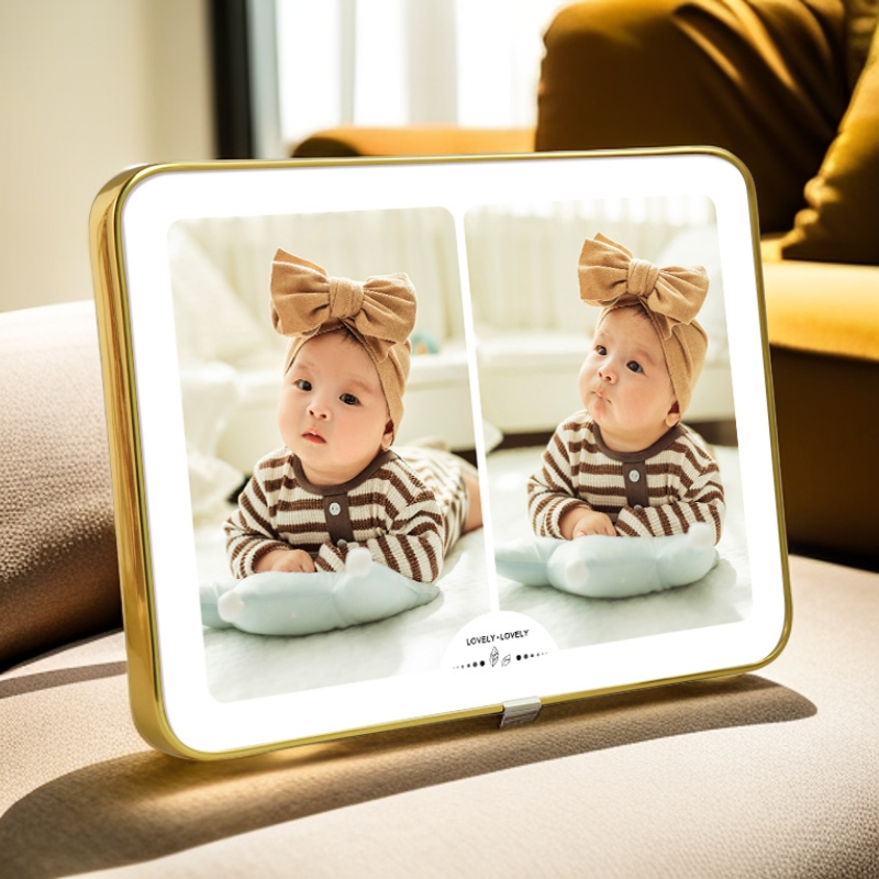 【拉菲金两宫格】摆台相框照片摆台照片定制简约婚纱照宝宝照洗照片