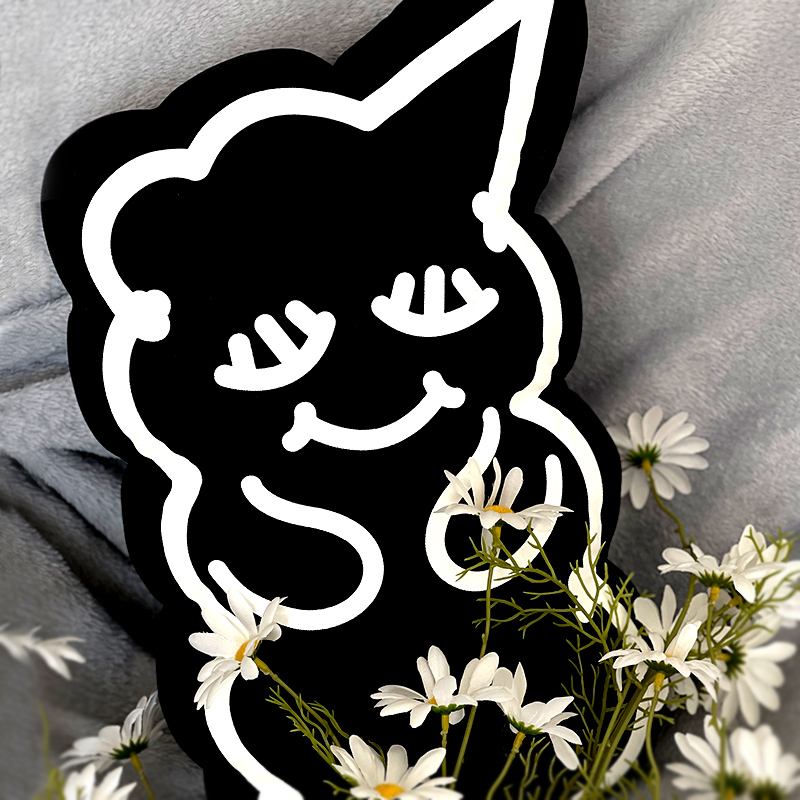 CLICHE睡透明宝棉抱枕可爱少女小众创意简约花朵气囊小清新猫咪