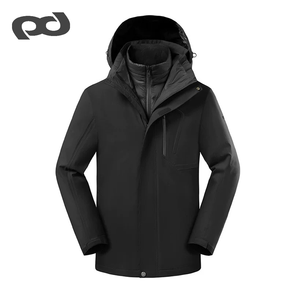 tlz男士男款加厚三合一冬季防风户外防水保暖羽绒冲锋衣