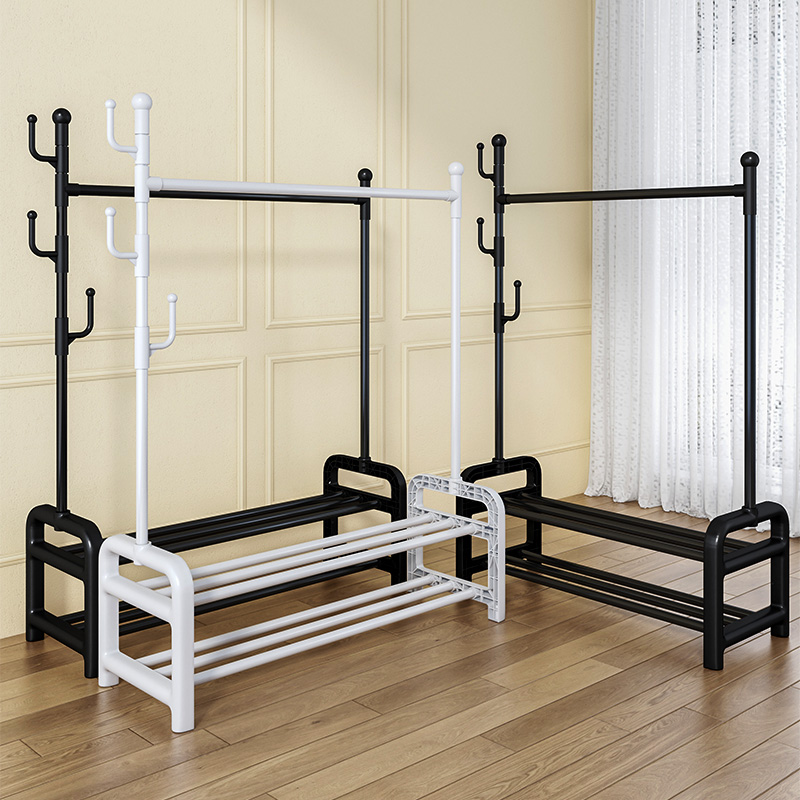 简易衣帽架单杆式晾衣架落地室内房间挂衣架子家用卧室衣服收纳架