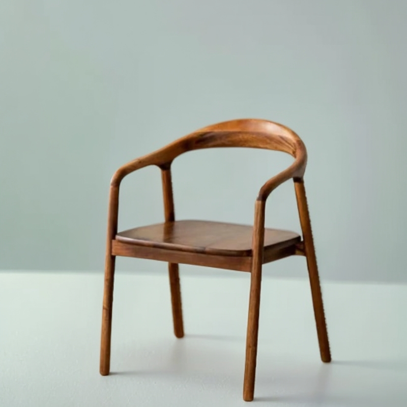 新中式公园椅南美胡桃木全实木家用简约客椅茶桌椅餐椅书椅阳台椅