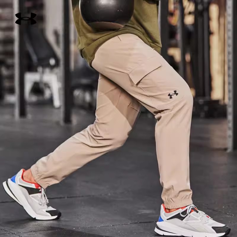 安德玛官方UA男士裤子梭织速干裤跑步训练休闲工装束脚运动长裤男