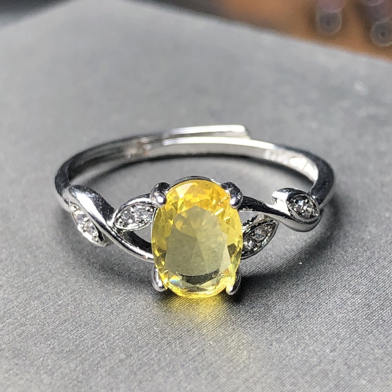 11443黄啊塞3克拉戒指活口开口可调节