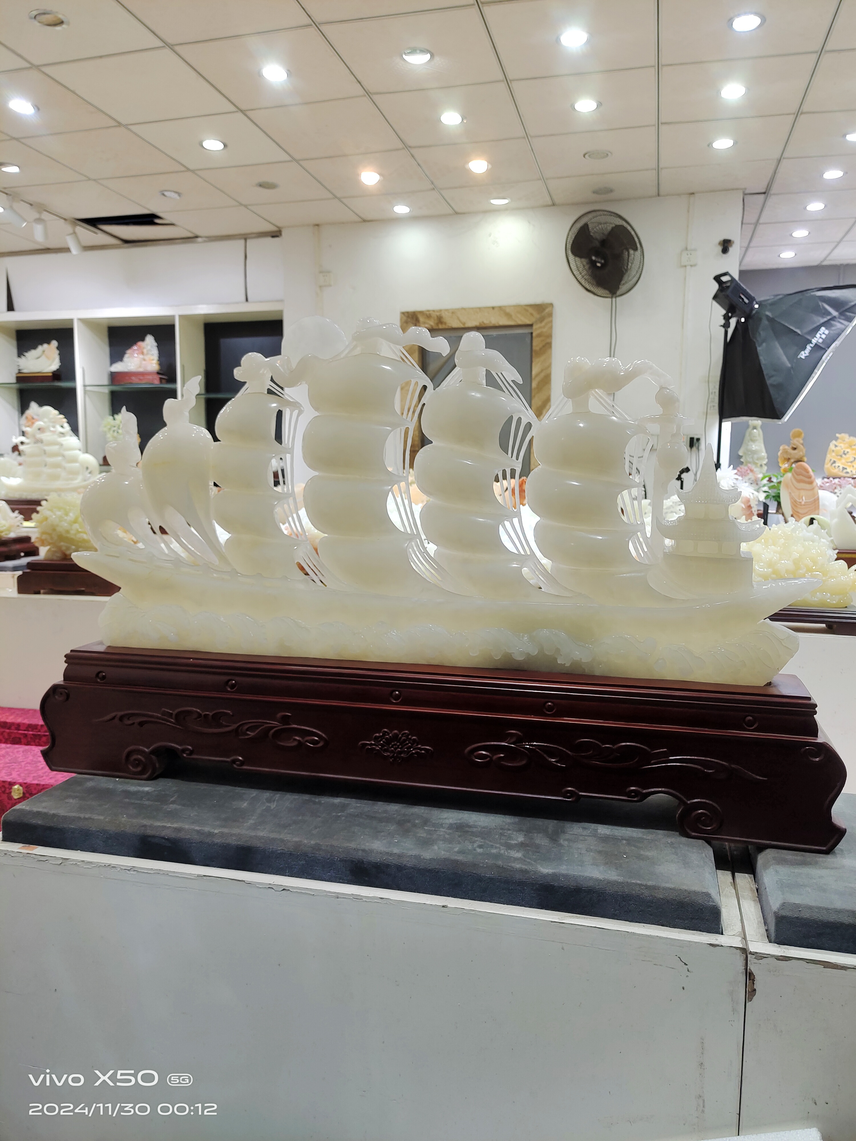 一帆风顺摆件长100++宽15+高cm创意天然石家居办公送礼