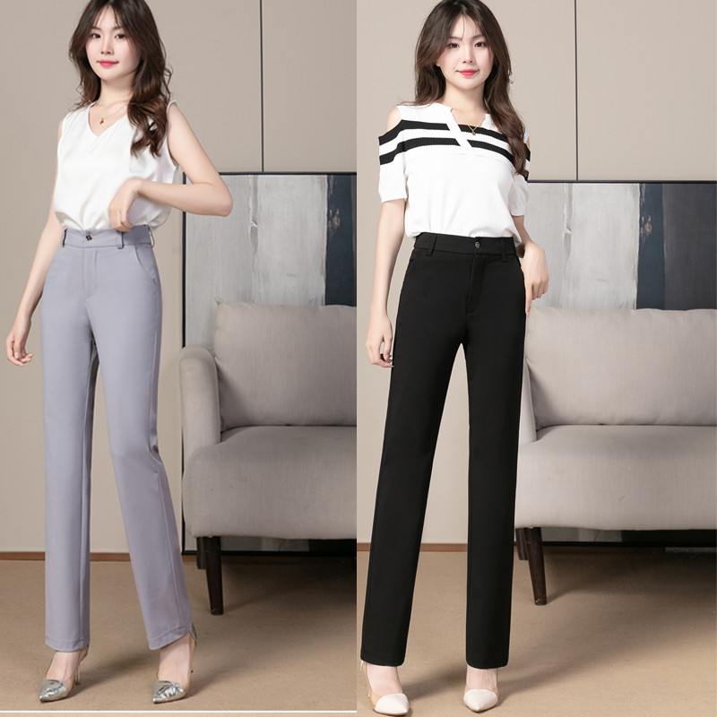 秋冬小个子高腰修身免烫工艺工作服烟管裤夏季休闲裤小脚