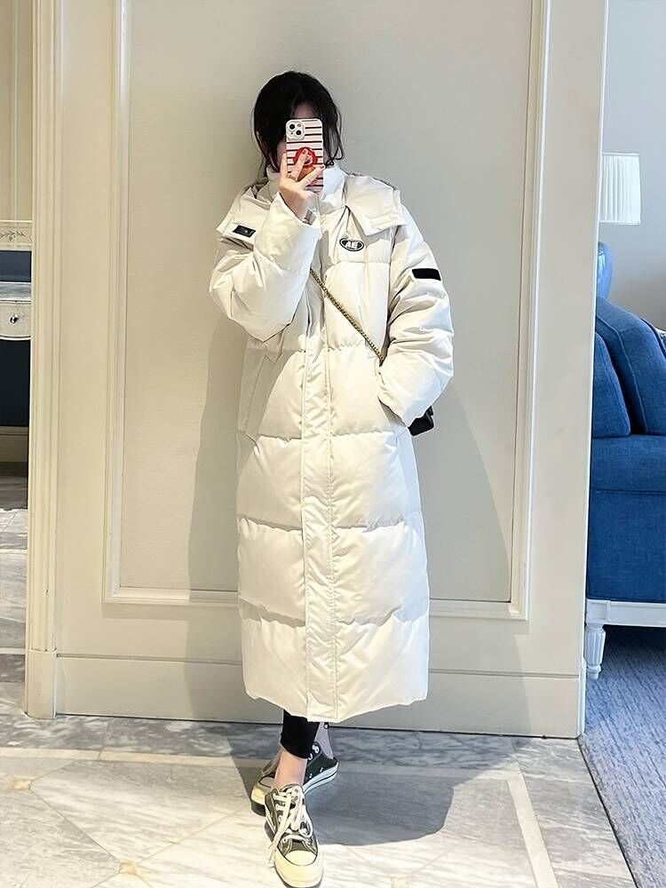 雅鹿羽绒羽绒服女韩版2023新款中长款宽松棉袄过膝冬季学院风棉衣