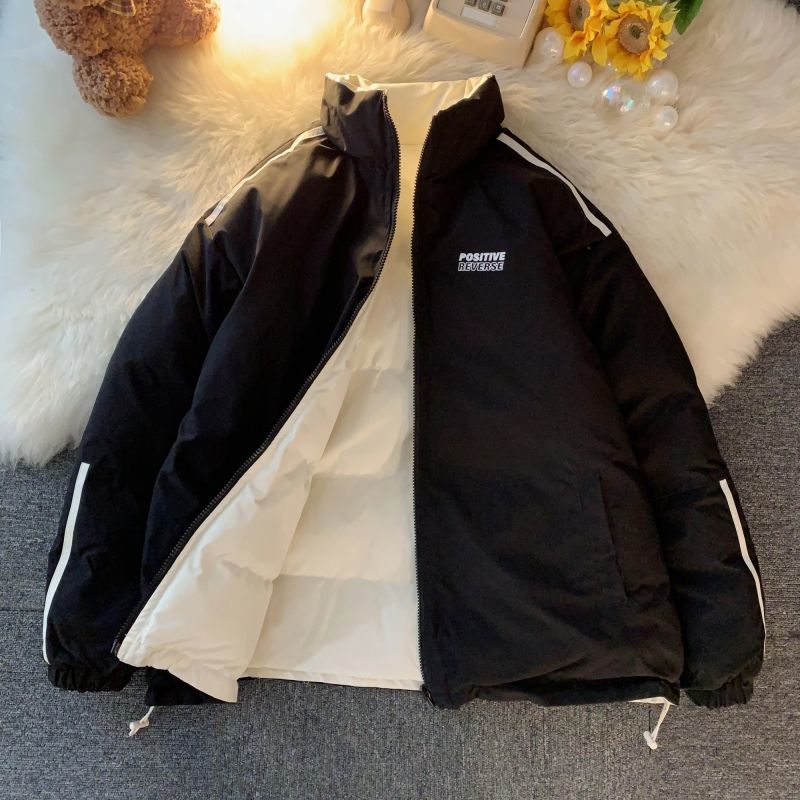 雅鹿两面穿羽绒服女设计感小众2023冬季新款外穿韩版宽松羽绒服外