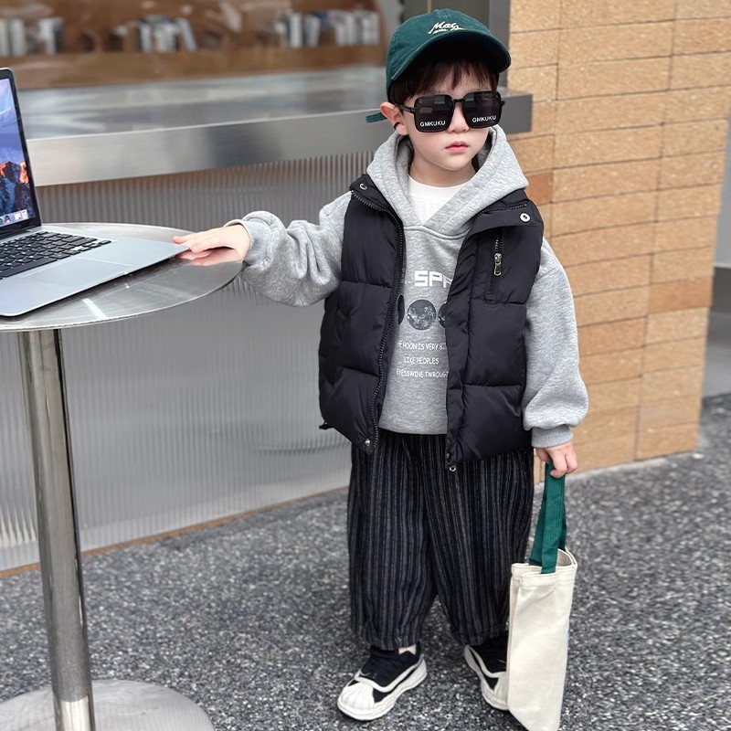 男童夹棉马甲秋冬2025新款儿童坎肩轻薄棉衣马夹男宝冬季外穿背心