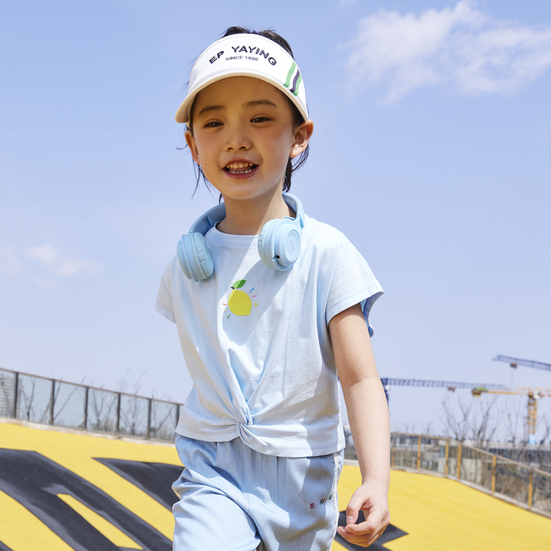 [商场同款]EP雅莹童装2024夏女童新款清新柠檬图案防晒T恤短袖