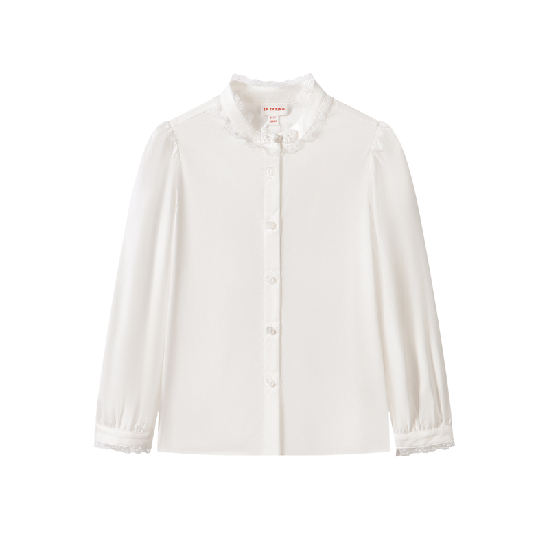 [商场同款]EP雅莹童装春夏女童宫廷风蕾丝刺绣衬衫打底衫