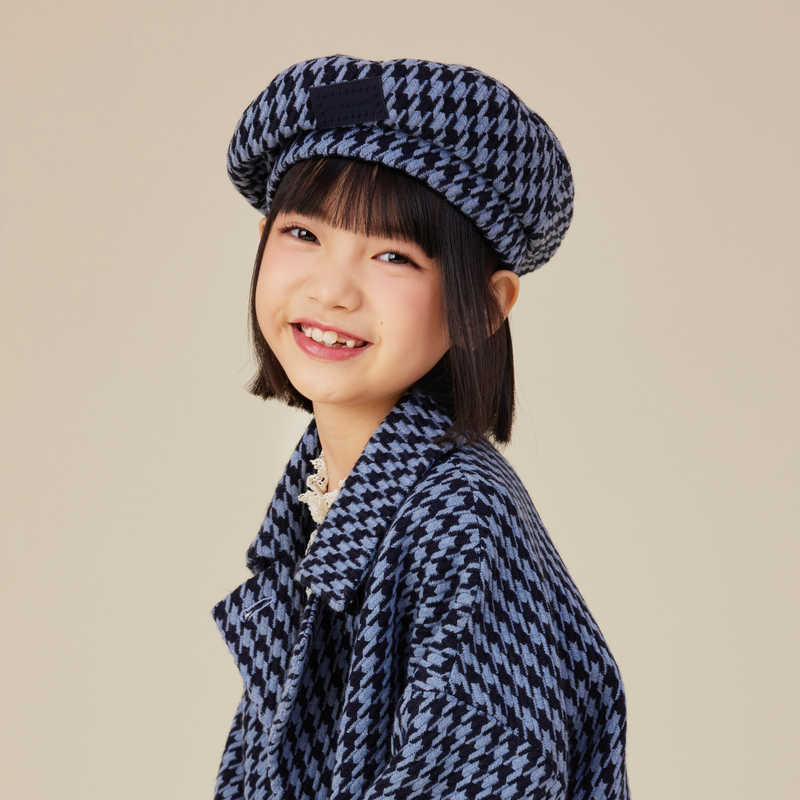 [商场同款]EP雅莹童装秋冬女童新款小香风洋气千鸟格贝雷帽