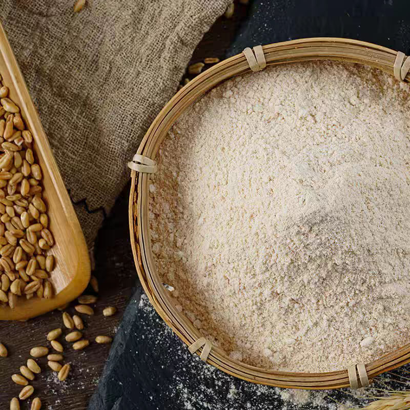 农家自磨全麦面粉保留麦胚和麦芯原汁原味100%全麦面粉 带麸皮