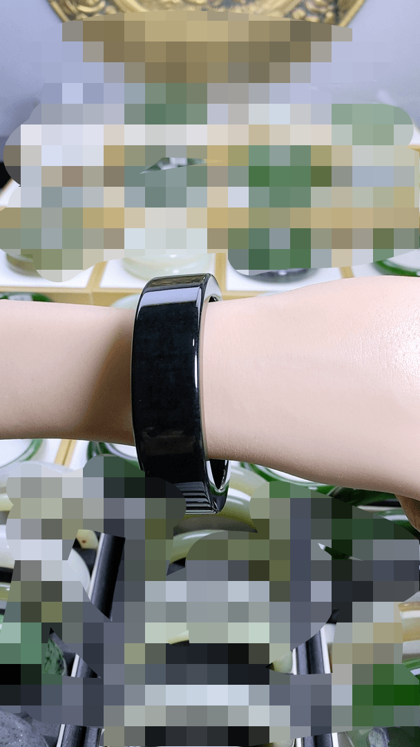 和田玉墨玉手镯内径60.7宽18.4厚7.7