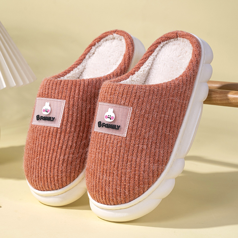 棉拖鞋女士秋冬季室内居家用保暖厚底防滑暖绒毛毛拖鞋男32146