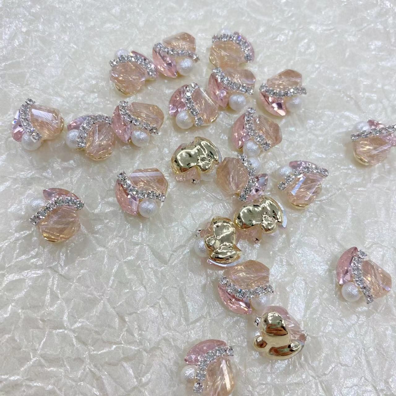 春柚美甲饰品美甲爆闪新款爪链堆钻成品网红成品指甲堆钻美甲饰品