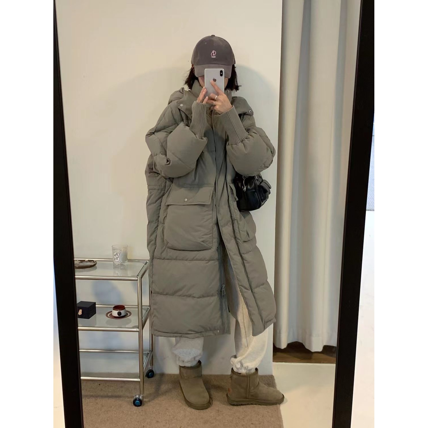 爆款反季羽绒服女长款过膝韩版23年冬季新款纯色宽松加厚同