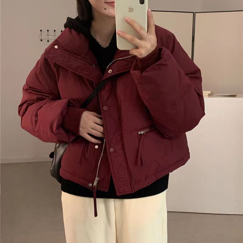 大码短款立领小个子羽绒服女2023冬新款韩版反季轻