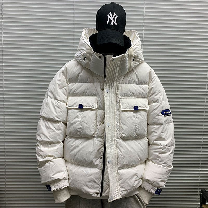 2023冬季新款工装连帽短款羽绒服男士休闲宽松百搭潮牌派克服外套
