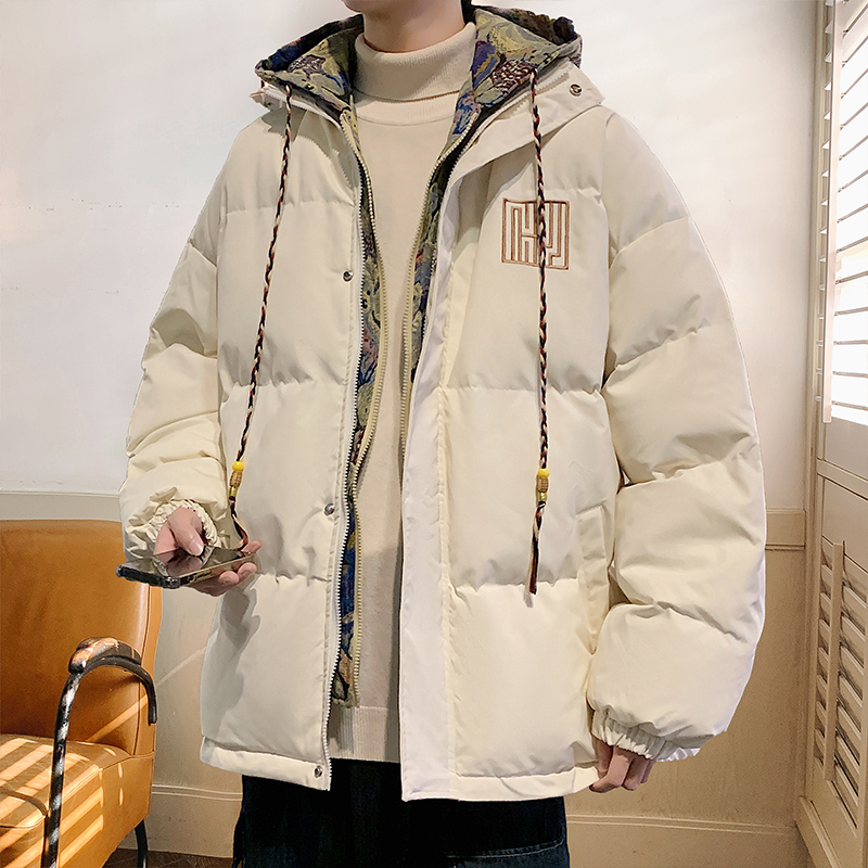 连帽棉服男ins港风加厚大码棉衣冬季男生外套青少年棉袄冬装衣服