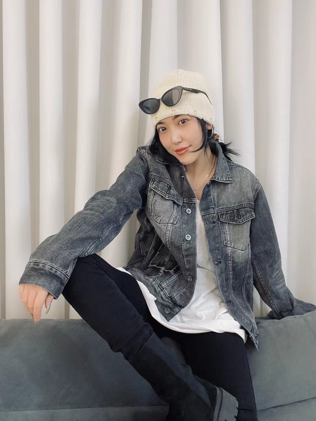大婷子 FG·STUDIO福利款烫钻牛仔外套